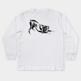 boxer dog Kids Long Sleeve T-Shirt